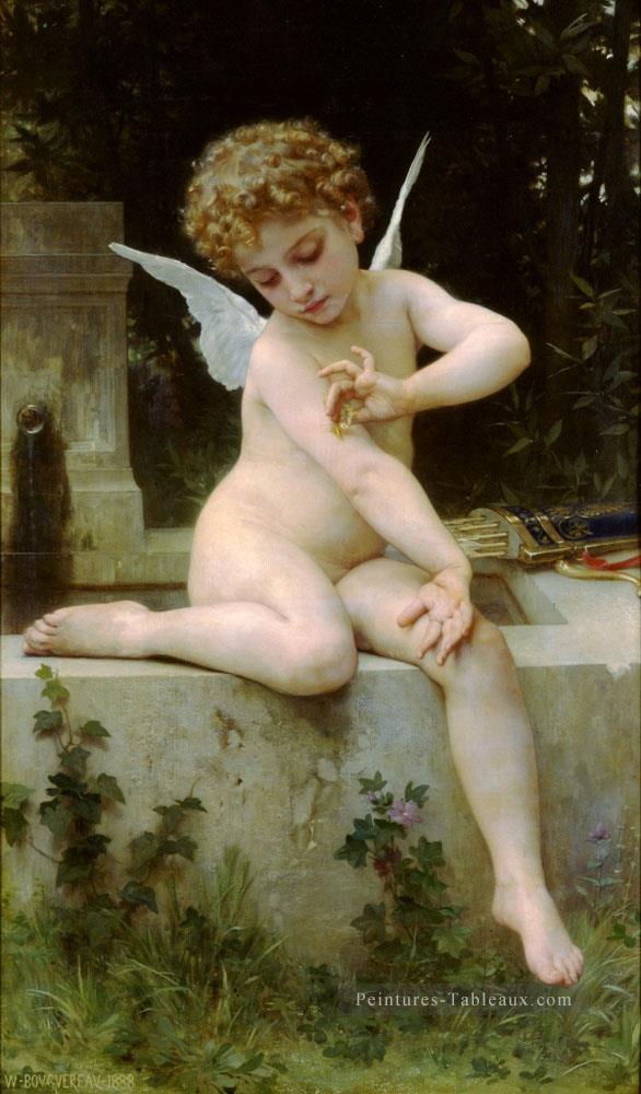 LAmour au papillon réalisme ange William Adolphe Bouguereau Peintures à l'huile